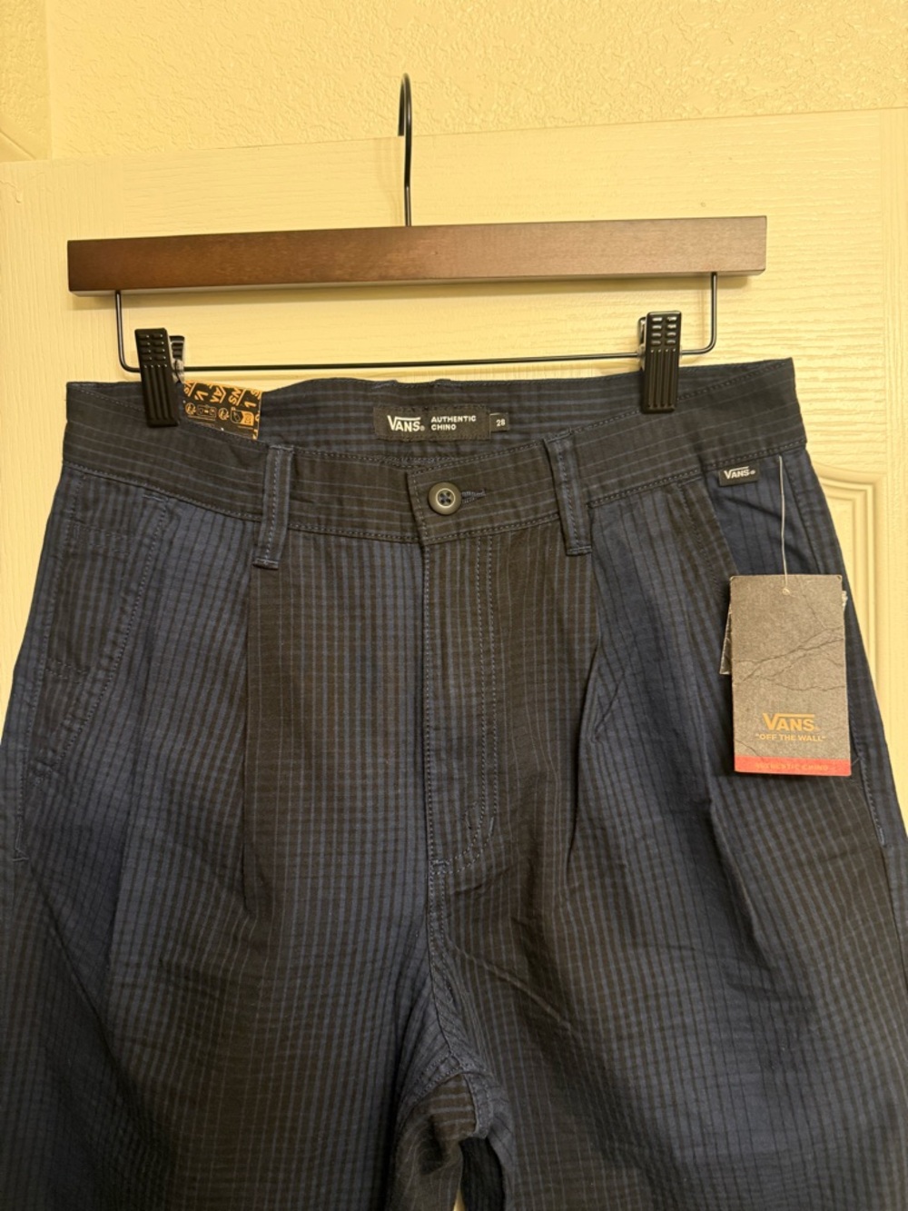 Vans Navy and Black Pinstripe Chino Pants